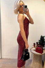 Sterre Sequin Dress - Bordeaux - LA V STORE 