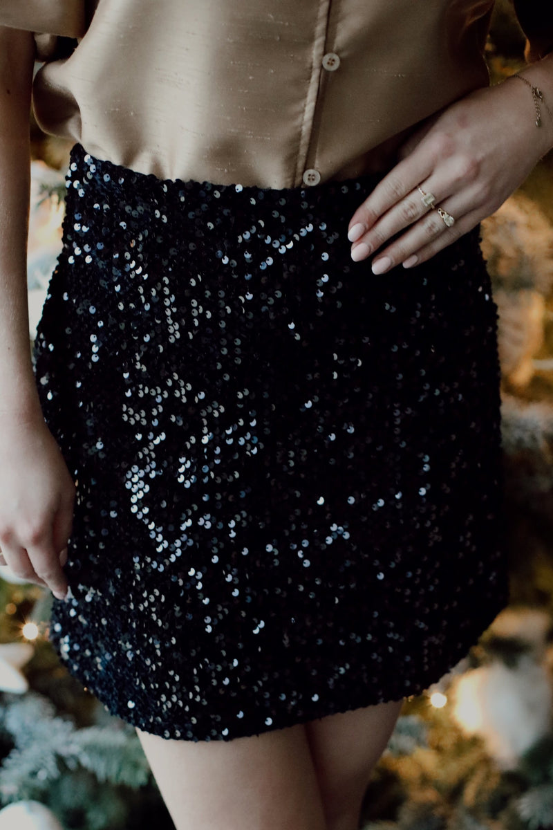 Esmé Sequin Skirt - Black