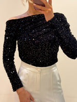 Neah Sequin Top - Black