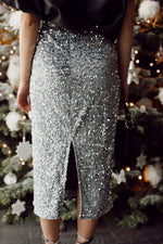 Sequin Skirt - Silver