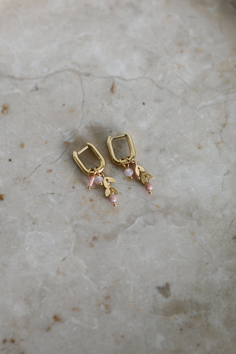 Stone Earrings - Pink 
LA V STORE