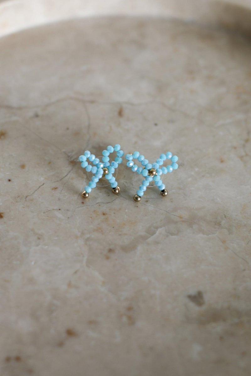 Bow Earrings - Blue 
LA V STORE