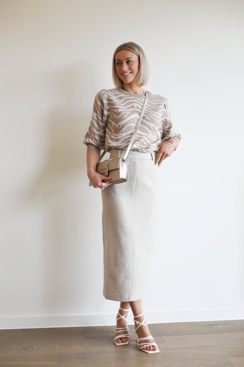 Alexandra Skirt - Taupe 
LA V STORE